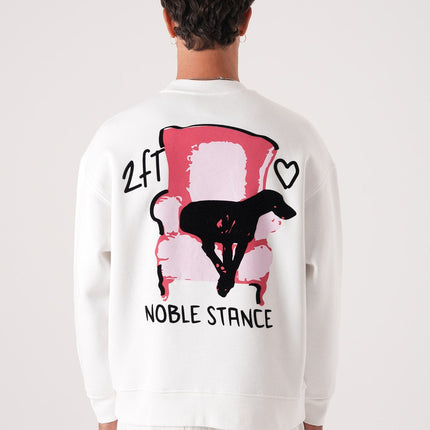 Noble Stance Oversized Sweatshirt: Artistic Heart & Dog Graphic