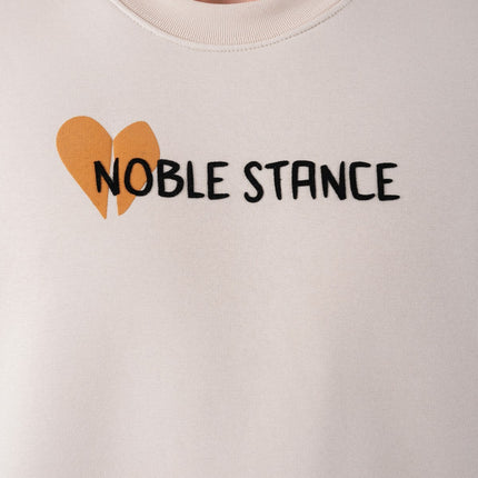 Noble Stance Oversized Sweatshirt: Artistic Heart & Dog Graphic