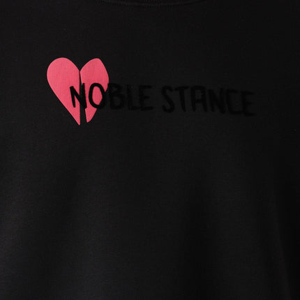 Noble Stance Oversized Sweatshirt: Artistic Heart & Dog Graphic