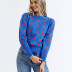 XS / Bright Blue Hearts