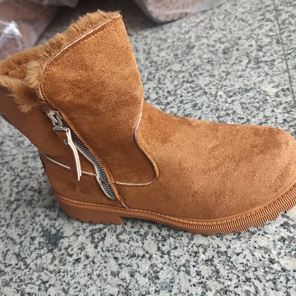 Women’s Velvet Lined Cotton Snow Boots — Plus Size Winter Warm Boots