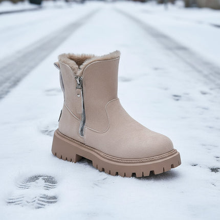 Women’s Velvet Lined Cotton Snow Boots — Plus Size Winter Warm Boots