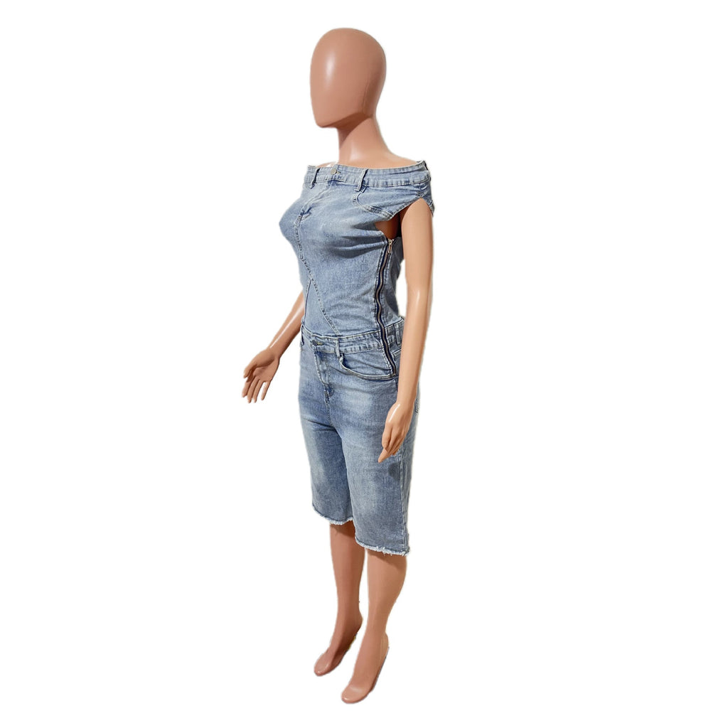 WOMEN FASHION DENIM ROMPER