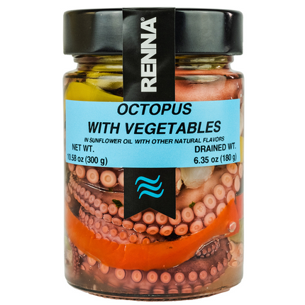 SALE! Renna, Octopus With Vegetables preserved in oil, 10.58oz