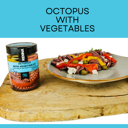 SALE! Renna, Octopus With Vegetables preserved in oil, 10.58oz