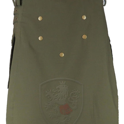 Utility Kilt – GlenTorin, Olive Green Ripstop