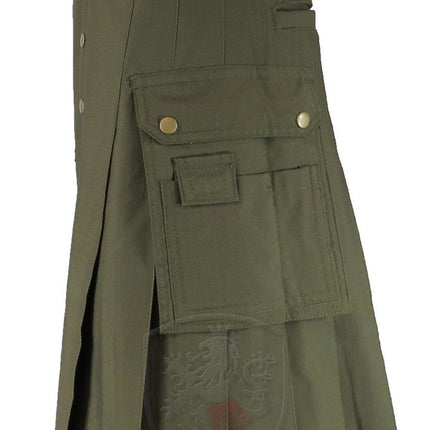 Utility Kilt – GlenTorin, Olive Green Ripstop