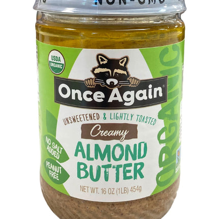 Almond Butter, Creamy, Organic, Lightly Toasted