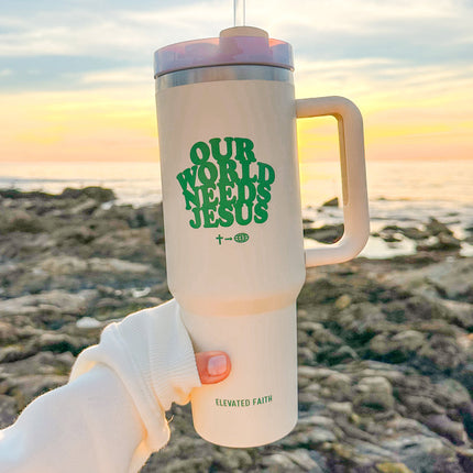 Our World Needs Jesus 40 oz Tumbler
