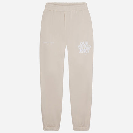 Our World Needs Jesus Beige Unisex Sweatpant