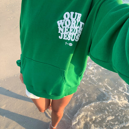 Our World Needs Jesus Unisex Hoodie