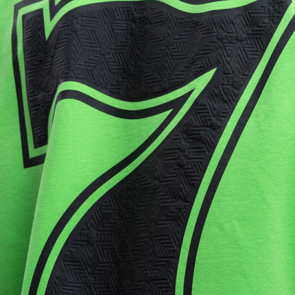 Oversize Cotton Tee - "777" Graphic Print Shirt