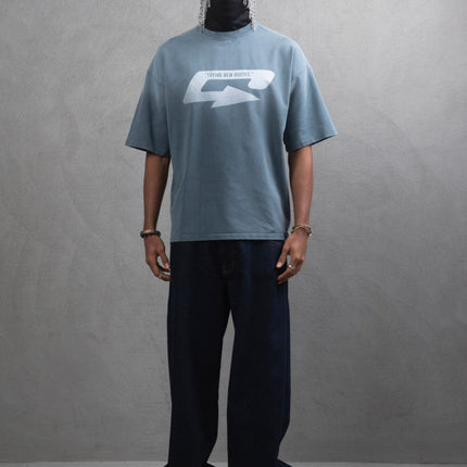 Oversize Cotton Tee – Creating New Roots Futuristic Print