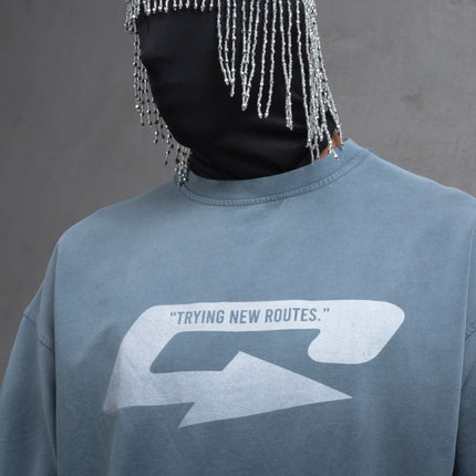 Oversize Cotton Tee – Creating New Roots Futuristic Print