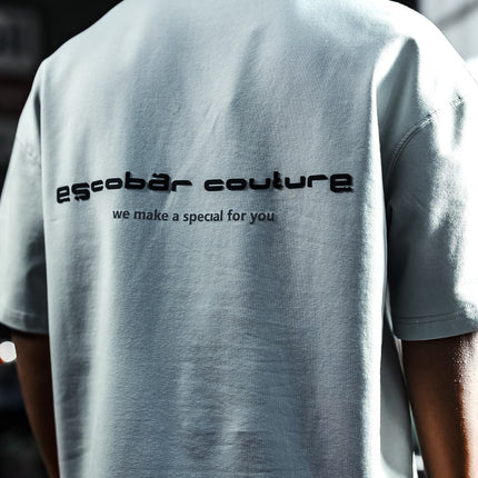 Couture Oversize Cotton T-Shirt – Back Embroidered Streetwear Tee