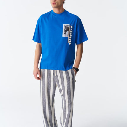 Horse Tassel Graphic Oversize Cotton Tee