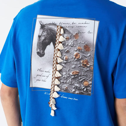 Horse Tassel Graphic Oversize Cotton Tee