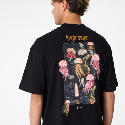 Night Song Jellyfish Graphic Oversize Cotton Tee