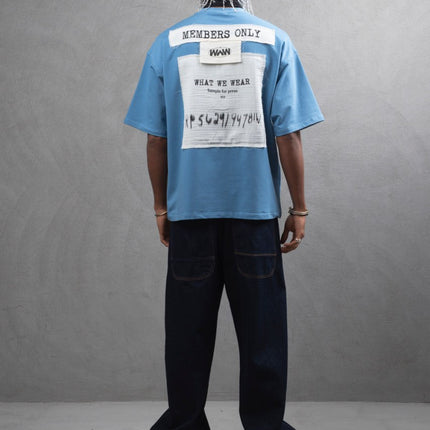 Oversize Cotton Tee - Layered Patch "What We Wear" Shirt