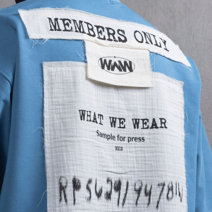Oversize Cotton Tee - Layered Patch "What We Wear" Shirt