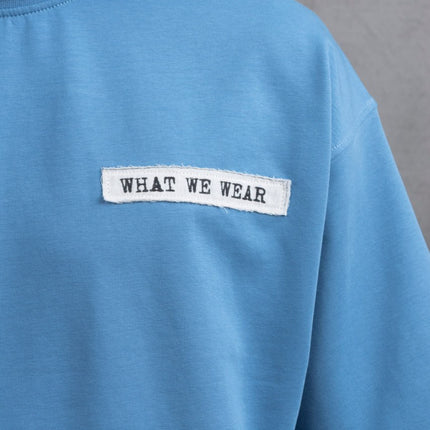 Oversize Cotton Tee - Layered Patch "What We Wear" Shirt