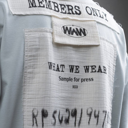 Oversize Cotton Tee - Layered Patch "What We Wear" Shirt