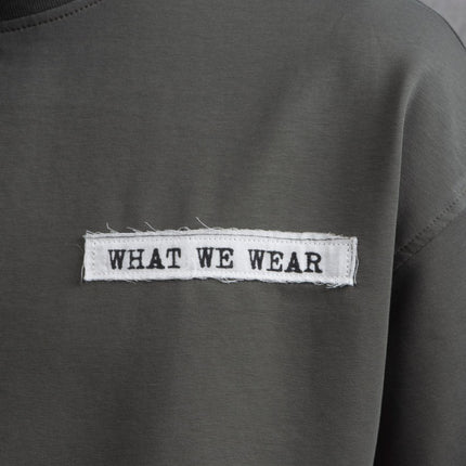 Oversize Cotton Tee - Layered Patch "What We Wear" Shirt