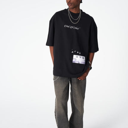 Oversize Cotton Tee / "Make A Stand" Photographic Graphic Print