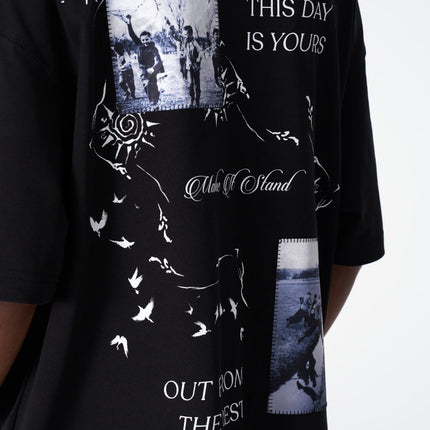 Oversize Cotton Tee / "Make A Stand" Photographic Graphic Print