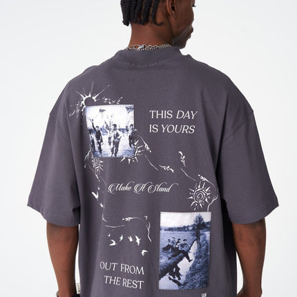 Oversize Cotton Tee / "Make A Stand" Photographic Graphic Print