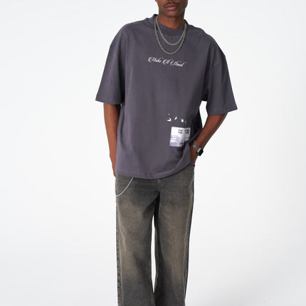 Oversize Cotton Tee / "Make A Stand" Photographic Graphic Print