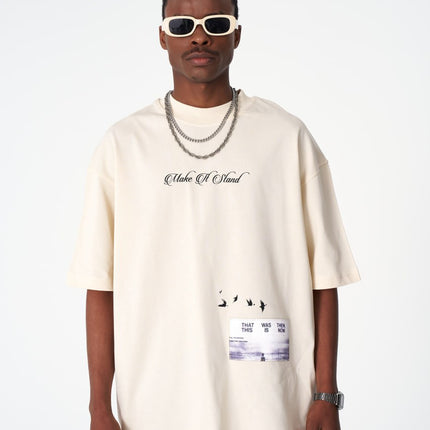 Oversize Cotton Tee / "Make A Stand" Photographic Graphic Print