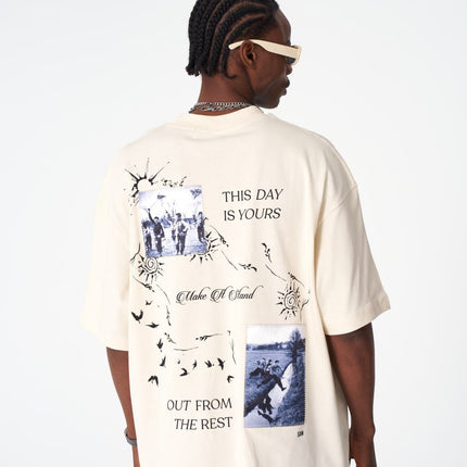 Oversize Cotton Tee / "Make A Stand" Photographic Graphic Print