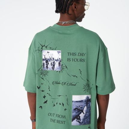 Oversize Cotton Tee / "Make A Stand" Photographic Graphic Print