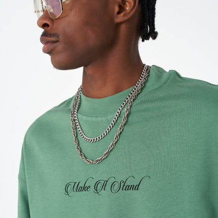 Oversize Cotton Tee / "Make A Stand" Photographic Graphic Print