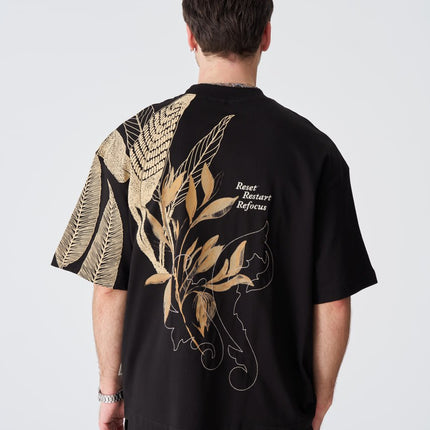 Reset Restart Refocus Organic Graphic Oversize Tee
