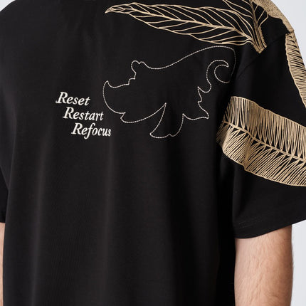 Reset Restart Refocus Organic Graphic Oversize Tee