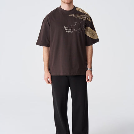 Reset Restart Refocus Organic Graphic Oversize Tee