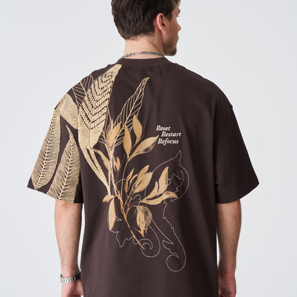 Reset Restart Refocus Organic Graphic Oversize Tee
