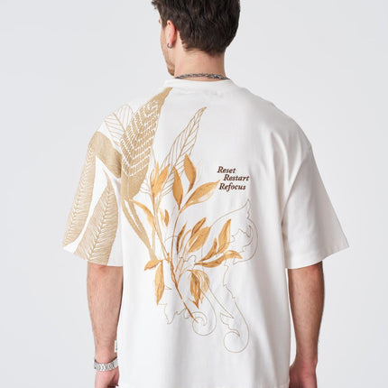 Reset Restart Refocus Organic Graphic Oversize Tee