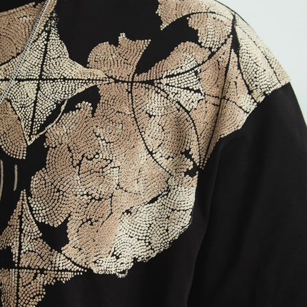 Oversize Cotton Tee / Ornate Animal Graphic Print "Fear Of Being Average"