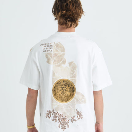 Oversize Cotton Tee / Ornate Animal Graphic Print "Fear Of Being Average"