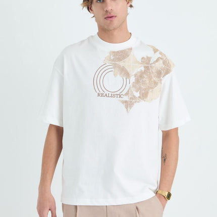 Oversize Cotton Tee / Ornate Animal Graphic Print "Fear Of Being Average"