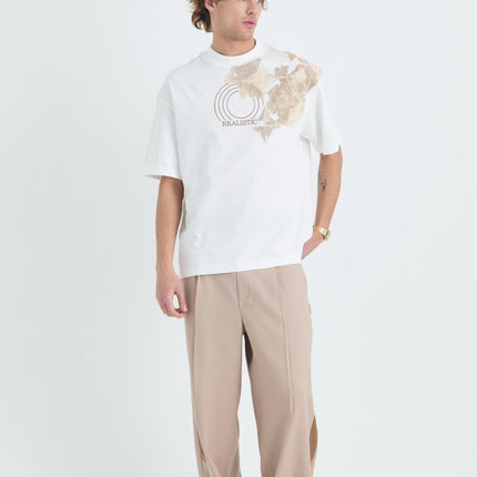 Oversize Cotton Tee / Ornate Animal Graphic Print "Fear Of Being Average"