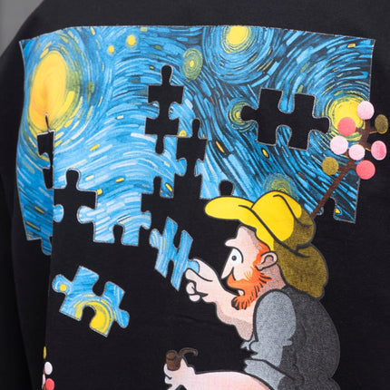 Oversize Cotton Tee – Starry Night  Graphic Print
