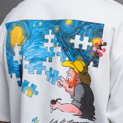 Oversize Cotton Tee – Starry Night  Graphic Print