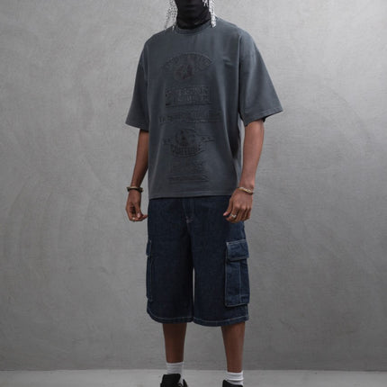 Oversize Cotton Tee - "Strong Brave Couture" Graphic Print