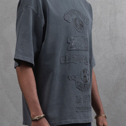 Oversize Cotton Tee - "Strong Brave Couture" Graphic Print