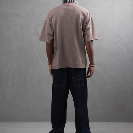 Oversize Cotton Tee - "Strong Brave Couture" Graphic Print
