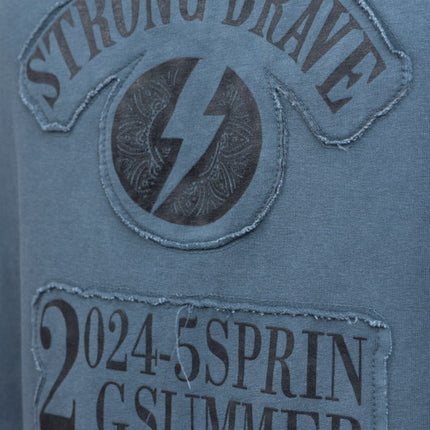 Oversize Cotton Tee - "Strong Brave Couture" Graphic Print